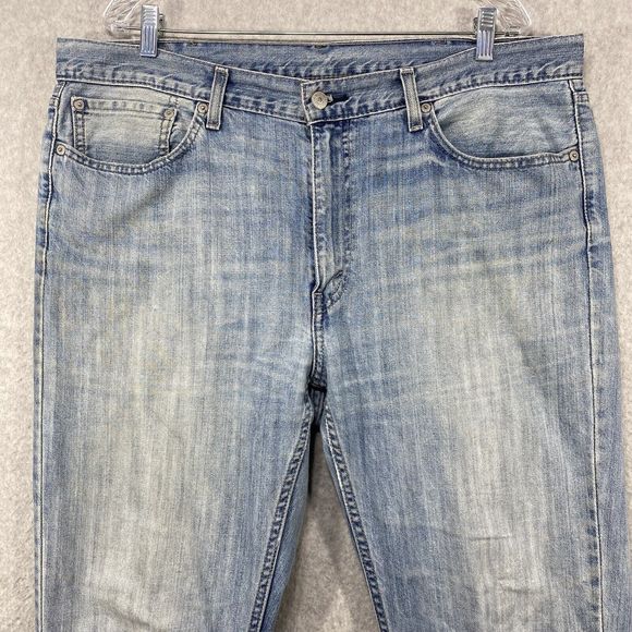 Levi's Strauss 514 Jeans Mens Size 38 X32 (40x31) Distressed Grunge Straight Fit - Picture 2 of 16